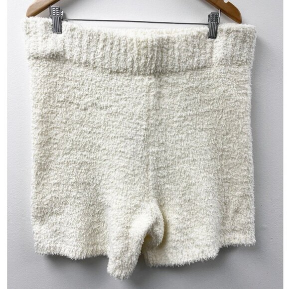 Skims Cozy Knit Shorts Womens Sherpa Pull On Casual Ivory White 2X/3X NWT - Picture 4 of 12